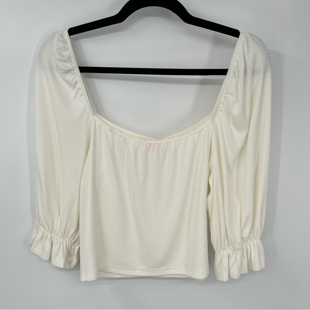 Pink Lily Cream Ribbed Knit Crop Top - Picture 7 of 10